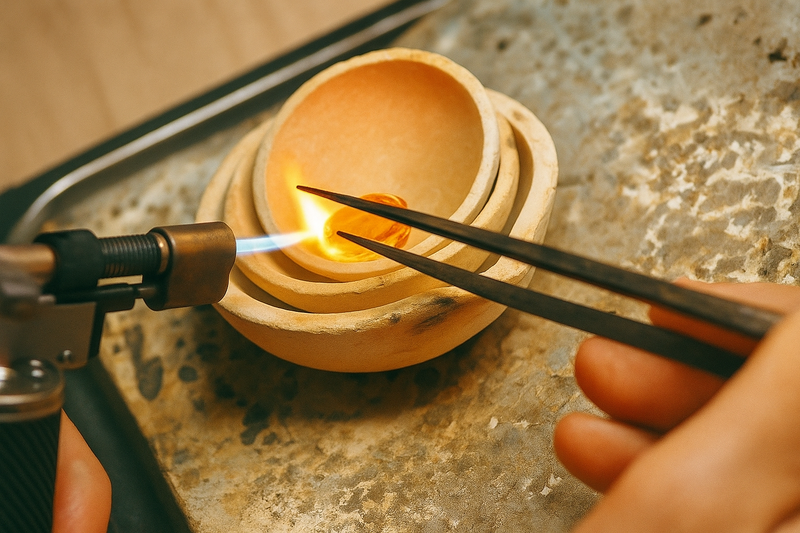 火燒驗金法示意圖 (1)